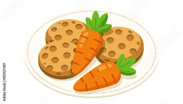 Obraz Easter carrot cookies isolated on a transparent background  