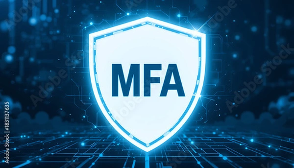 Obraz Multi-Factor Authentication (MFA) and Multi-Level Security Implementation Depicting Advanced Identity Verification, Access Control, Data Protection, and Cybersecurity Strategies 