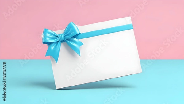 Fototapeta gift box with ribbon on white