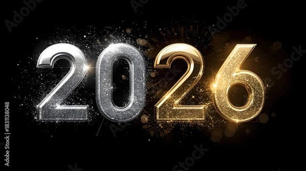 Obraz Silver and Gold New Year 2025 