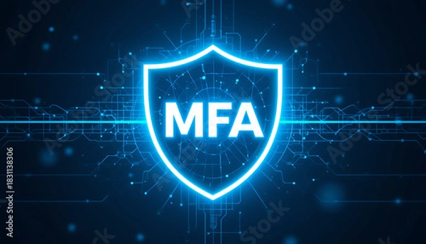 Obraz Multi-Factor Authentication (MFA) and Multi-Level Security Implementation Depicting Advanced Identity Verification, Access Control, Data Protection, and Cybersecurity Strategies 