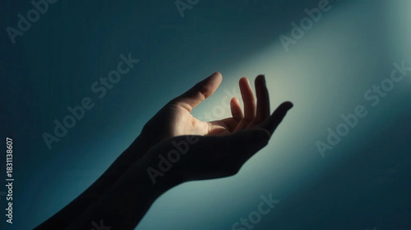 Fototapeta Empowering futures understanding term life insurance emotional support hand in light studio environment