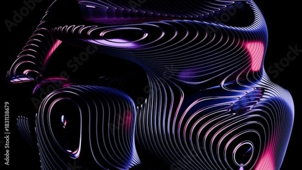 Fototapeta Abstract 3D Lines in Vibrant Colors. Modern abstract 3D illustration with clean composition and soft lighting. Ideal for technology projects, branding, web design, presentations and social media.