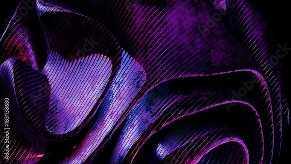 Fototapeta Abstract Purple Wave Pattern. Modern abstract 3D illustration with clean composition and soft lighting. Ideal for technology projects, branding, web design, presentations and social media.