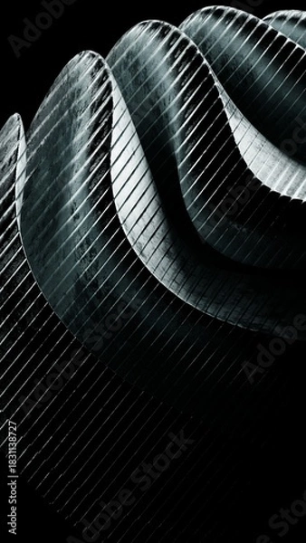 Fototapeta Abstract Black and White Wave Pattern. Modern abstract 3D illustration with clean composition and soft lighting. Ideal for technology projects, branding, web design, presentations and social media.