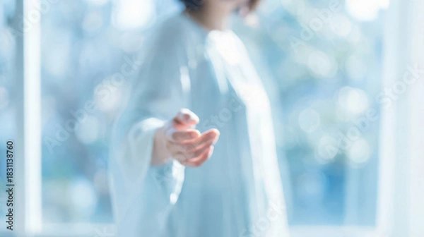 Fototapeta Emotional moment of connection indoor setting photography soft lighting emphasizing term life insurance importance