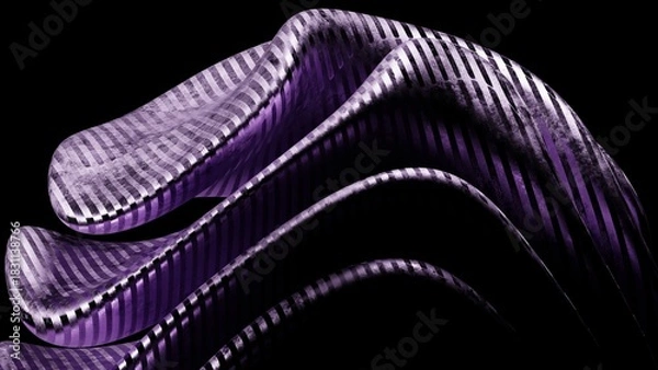 Fototapeta Abstract Purple Wave Patterns. Modern abstract 3D illustration with clean composition and soft lighting. Ideal for technology projects, branding, web design, presentations and social media.