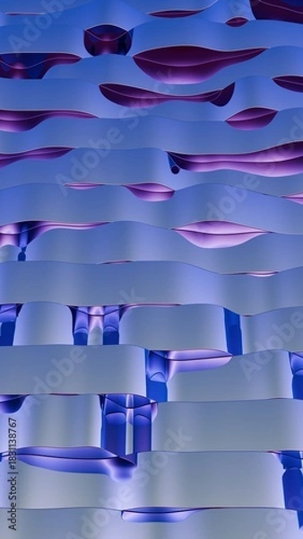 Fototapeta Abstract Wavy Patterns in Blue and Purple