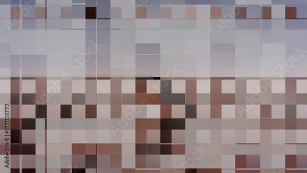 Fototapeta Abstract Pixelated Landscape. Modern abstract 3D illustration with clean composition and soft lighting. Ideal for technology projects, branding, web design, presentations and social media.