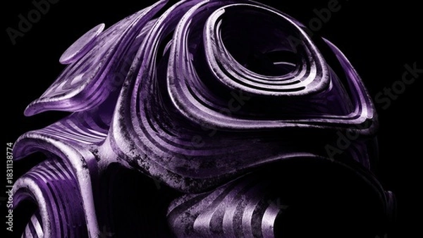 Fototapeta Abstract Purple Swirl Design. Modern abstract 3D illustration with clean composition and soft lighting. Ideal for technology projects, branding, web design, presentations and social media.