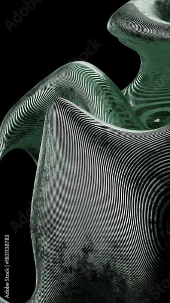 Fototapeta Abstract Glass Sculpture with Striped Patterns