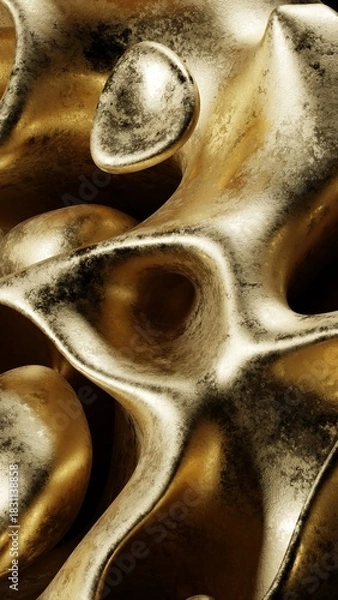 Fototapeta Abstract Gold and Black Texture. Modern abstract 3D illustration with clean composition and soft lighting. Ideal for technology projects, branding, web design, presentations and social media.