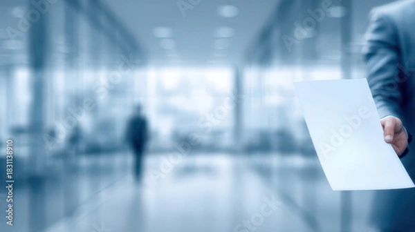 Fototapeta Exploring term life insurance options in the business sector document exchange modern office environment professional perspective