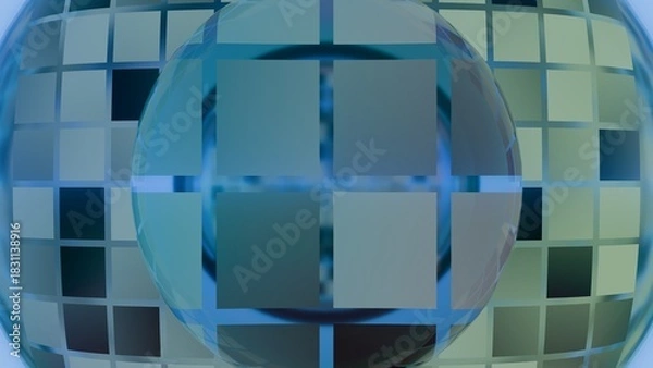 Fototapeta Abstract Geometric Pattern in Blue Tones. Modern abstract 3D illustration with clean composition and soft lighting. Ideal for technology projects, branding, web design, presentations and social media.