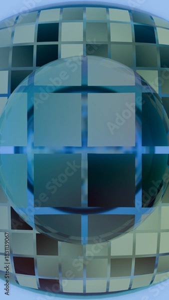 Fototapeta Abstract Blue Geometric Pattern. Modern abstract 3D illustration with clean composition and soft lighting. Ideal for technology projects, branding, web design, presentations and social media.