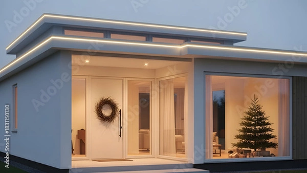 Obraz housefront decor - xmas light 