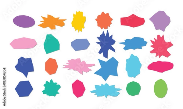 Obraz Torn Paper Frame Set Colorful Text Box Design Element