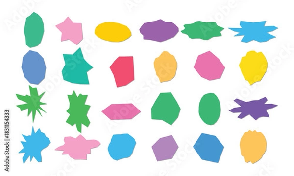 Obraz Torn paper frames set colorful textbox design elements