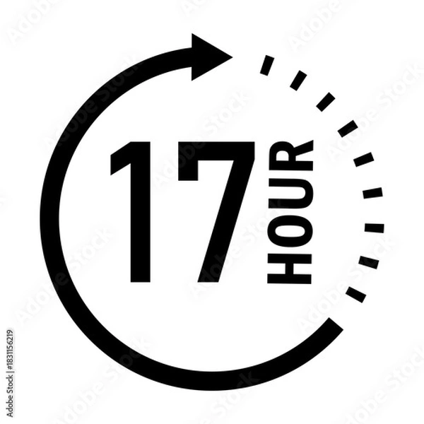 Fototapeta Seventeen hour period countdown indicator