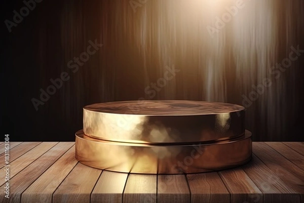 Fototapeta empty golden platform