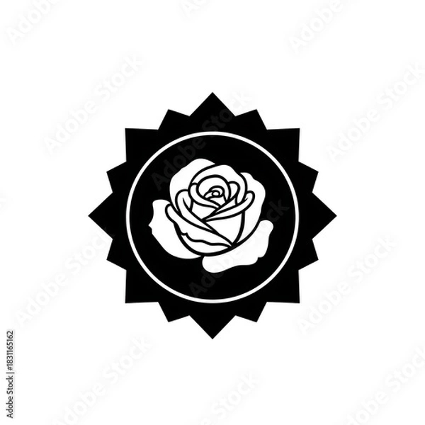 Obraz Classic rose emblem with starburst border