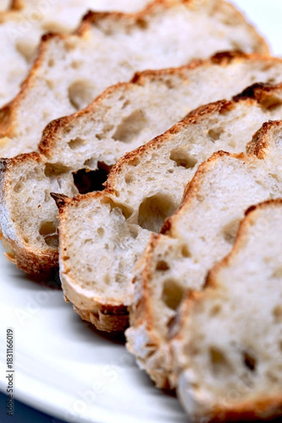 Obraz Macrophotography of rustic bread in a kitchen