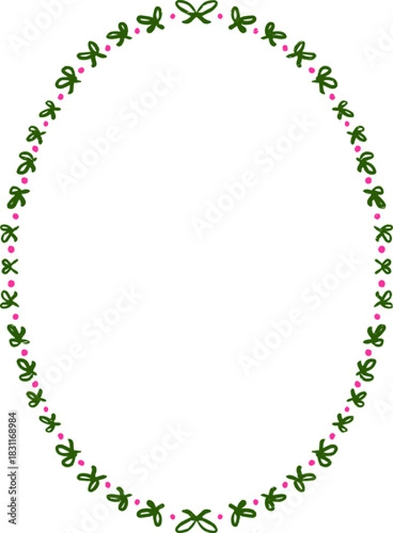 Fototapeta Rough Edges Doodle Simple Isolated Oval Frame Outline Design