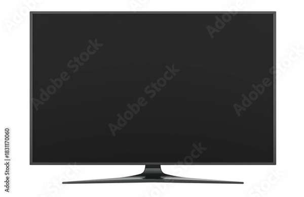 Fototapeta Modern flat screen tv, front view. 3d rendering