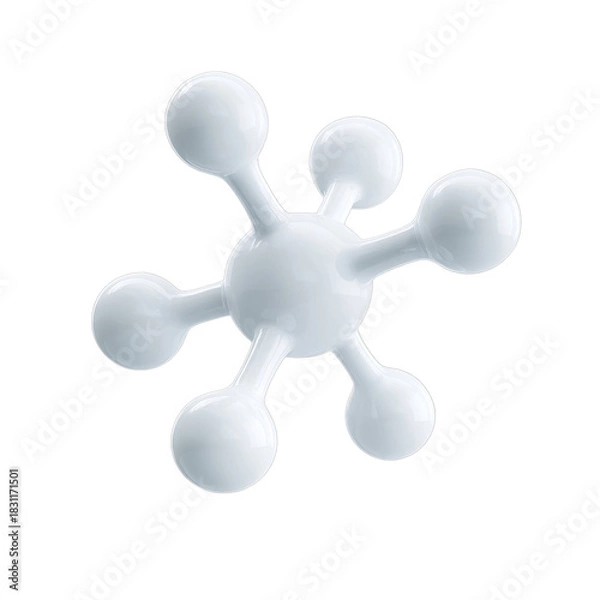 Obraz Scientific model showcasing molecular structure with interconnected atoms emphasizing chemistry and molecular biology concepts on transparent background