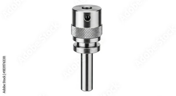 Obraz Precision metal drill chuck adapter on a white background.