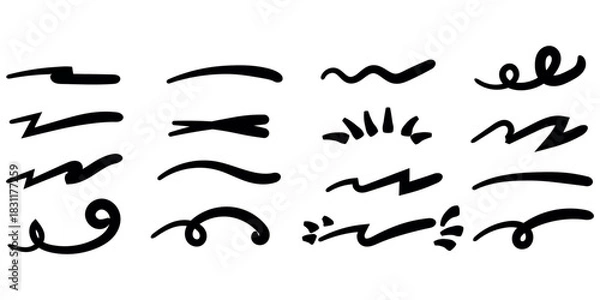 Fototapeta Squiggle pattern memphis. Abstract line and shapes. Fun and colorful children's party pattern. Isolated vector illustrations on white background.