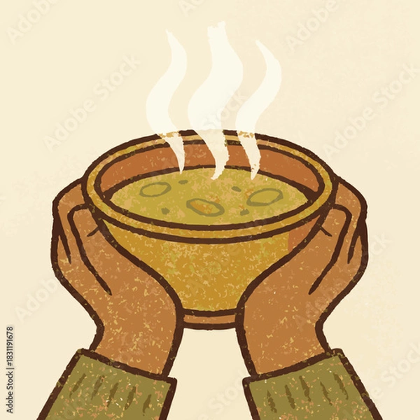 Obraz Warm Soup Sharing illustration vector