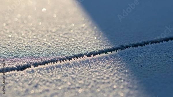 Fototapeta Frosty Surface Detail - A Close-Up of Winters Delicate Touch.