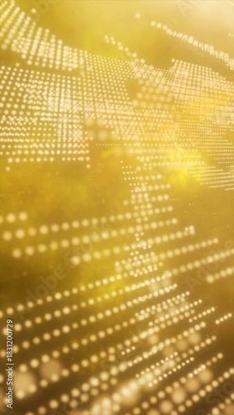 Fototapeta Golden explosion of particles radiating from a bright center, creating a dynamic cosmic burst effect