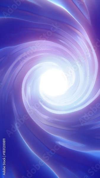 Fototapeta Soft swirling lavender and blue vortex leading into a glowing white center