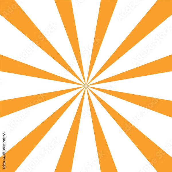 Obraz Abstract radial burst of yellow and white stripes emanating from a central point.