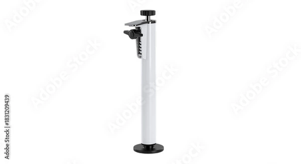 Fototapeta Adjustable Furniture Leg, White and Chrome, Isolated on Transparent