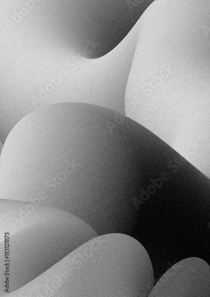 Obraz 3d rendering. Trendy abstract design with a black and white gradient. Grainy texture background