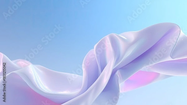 Fototapeta Soft Twisted Fabric Textile Design with Pastel Colors on Blue Background for Modern Aesthetic Applications