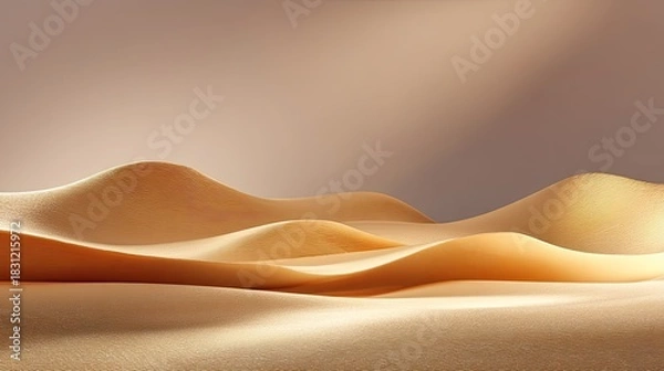 Fototapeta Serene Sand Dunes in Soft Lighting with Gentle Curves and Warm Earthy Tones