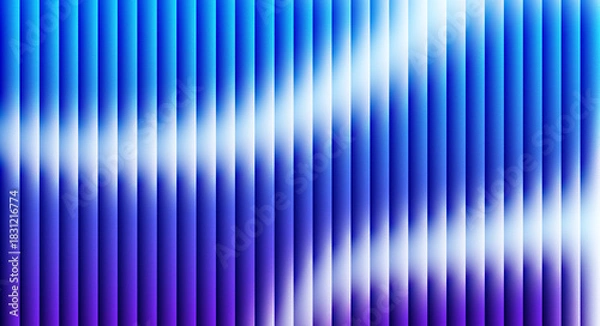 Fototapeta Abstract blue and purple stripes with glowing vertical wave effect