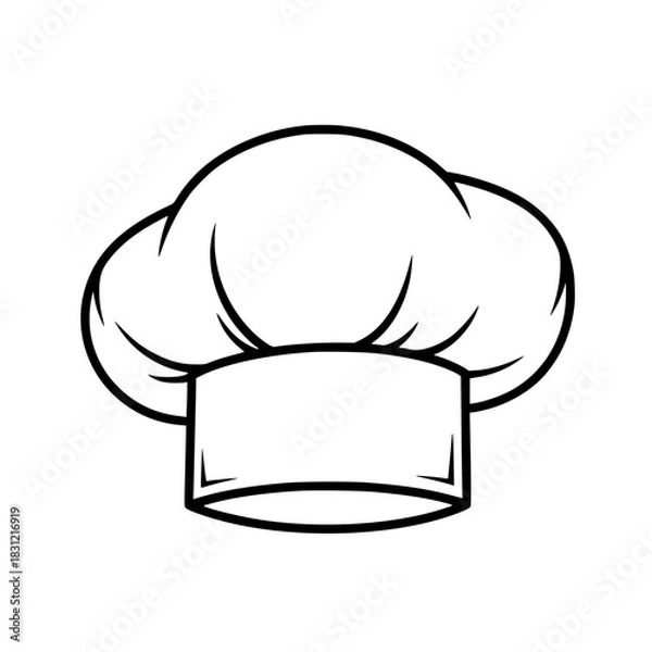 Obraz Chef Hat Toque Vector Outline Icon for Restaurant Menu and Bakery Logo