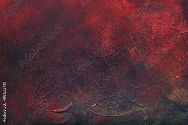 Fototapeta Abstract vivid brush stroke patterns blend together to form a dynamic textured artistic grunge styled painted background