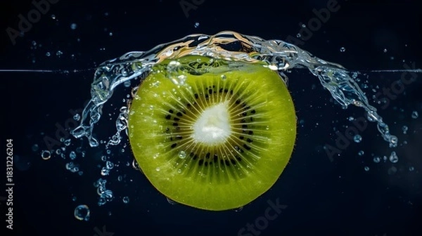 Obraz kiwi with splash water
