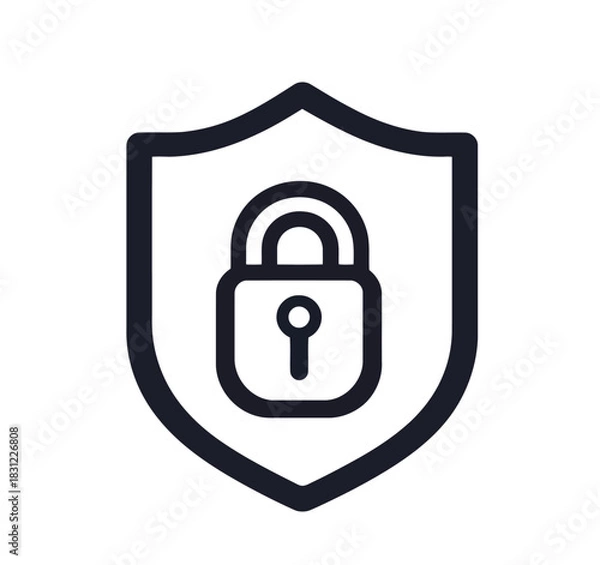 Obraz Simple black and white open lock vector icon for security and access concepts