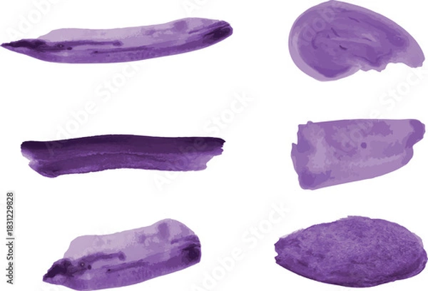 Obraz Bright Watercolor Brush Marks Pack