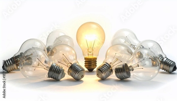 Fototapeta Illuminating concept of innovation, creativity, and the power of brilliant ideas  no special