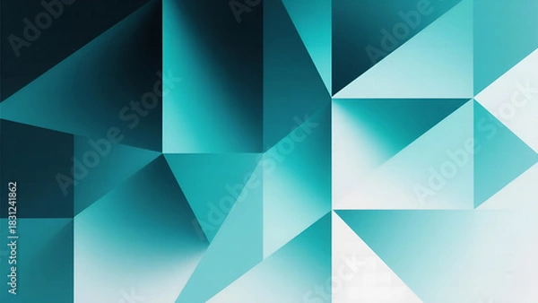 Fototapeta Abstract geometric background with shades of blue and white, featuring sharp triangular shapes.