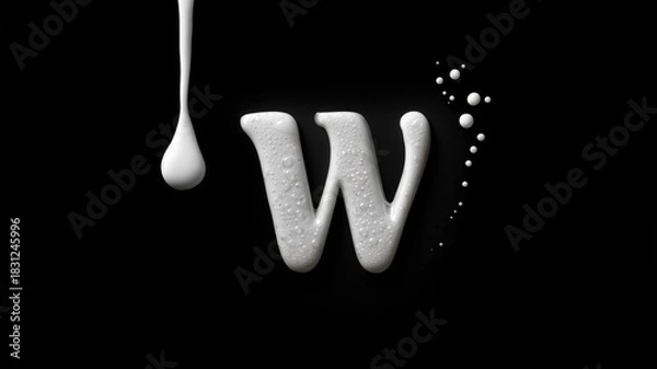 Obraz milk letter W