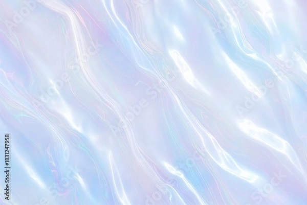 Fototapeta soft iridescent holographic pastel texture with smooth flowing waves for dreamy background